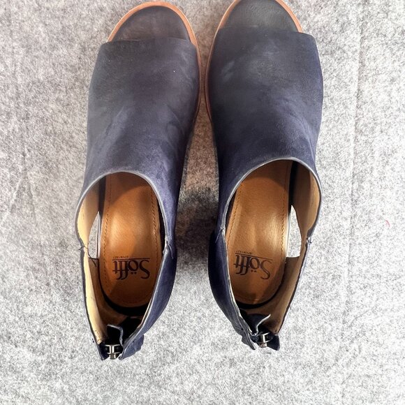 Sofft Women's Sky Navy Carleigh Bootie Size 10M Back Zippers 2"  Stacked Heel - Picture 9 of 16